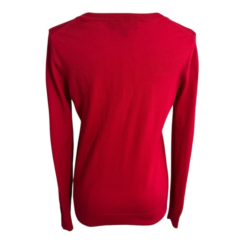 BANANA REPUBLIC 100% Merino Wool Sweater Top Red Size S Casual Work Holiday - Picture 4 of 6